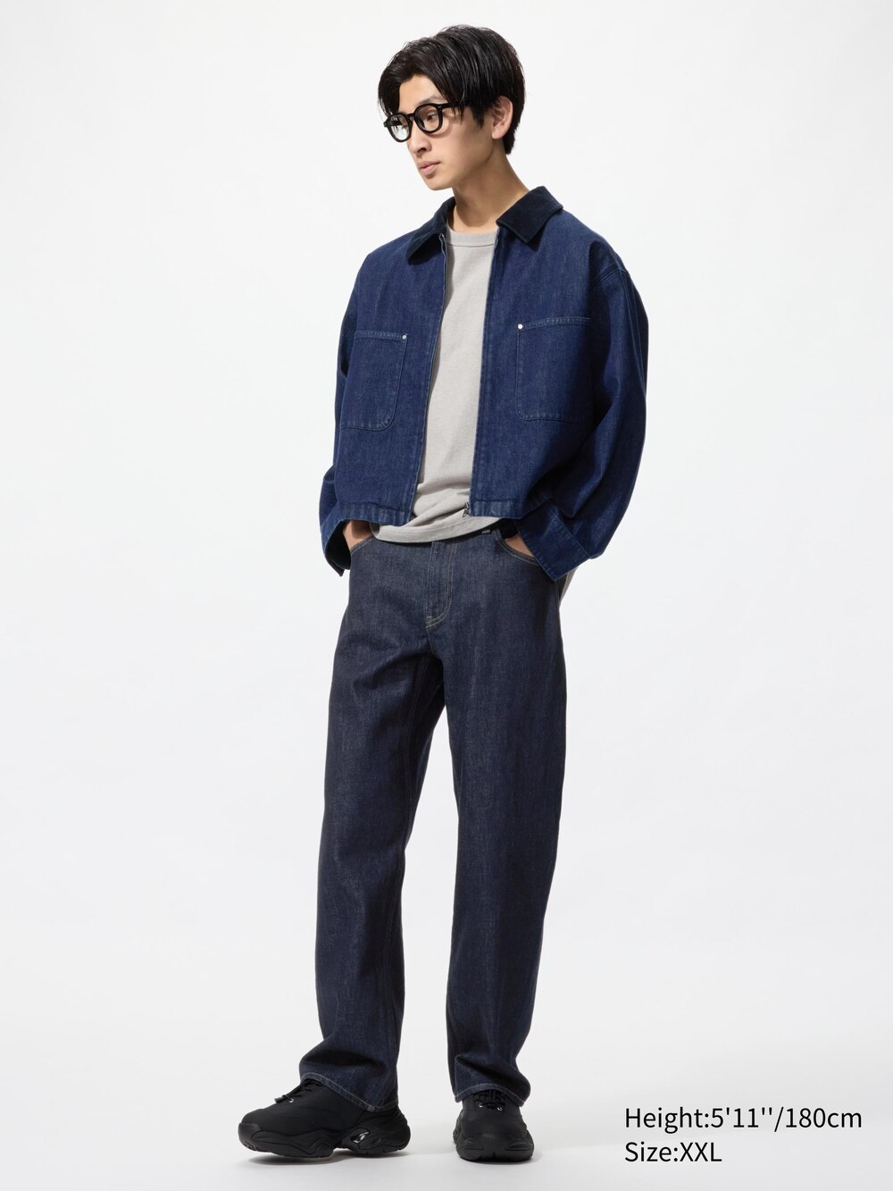 Uniqlo Zip-Up Short Jacket | Denim — фото 5