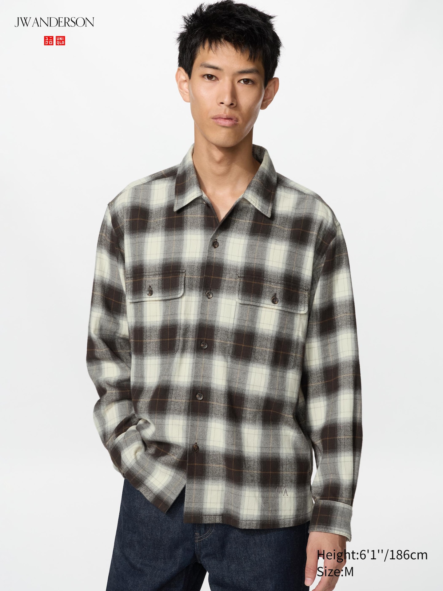 Рубашка Uniqlo Flannel, цвет: Тёмный коричневый — фото 1
