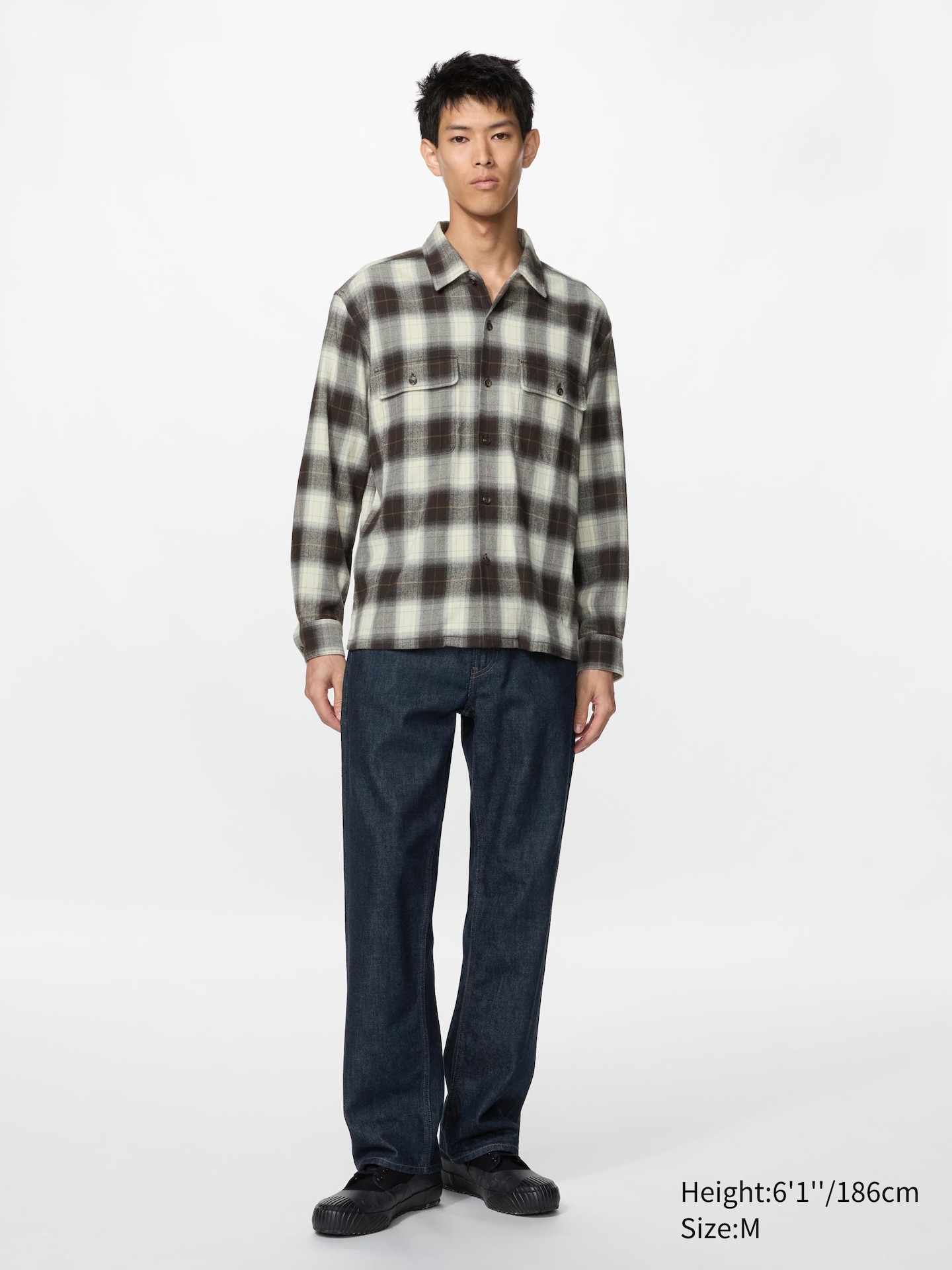 Рубашка Uniqlo Flannel, цвет: Тёмный коричневый — фото 2