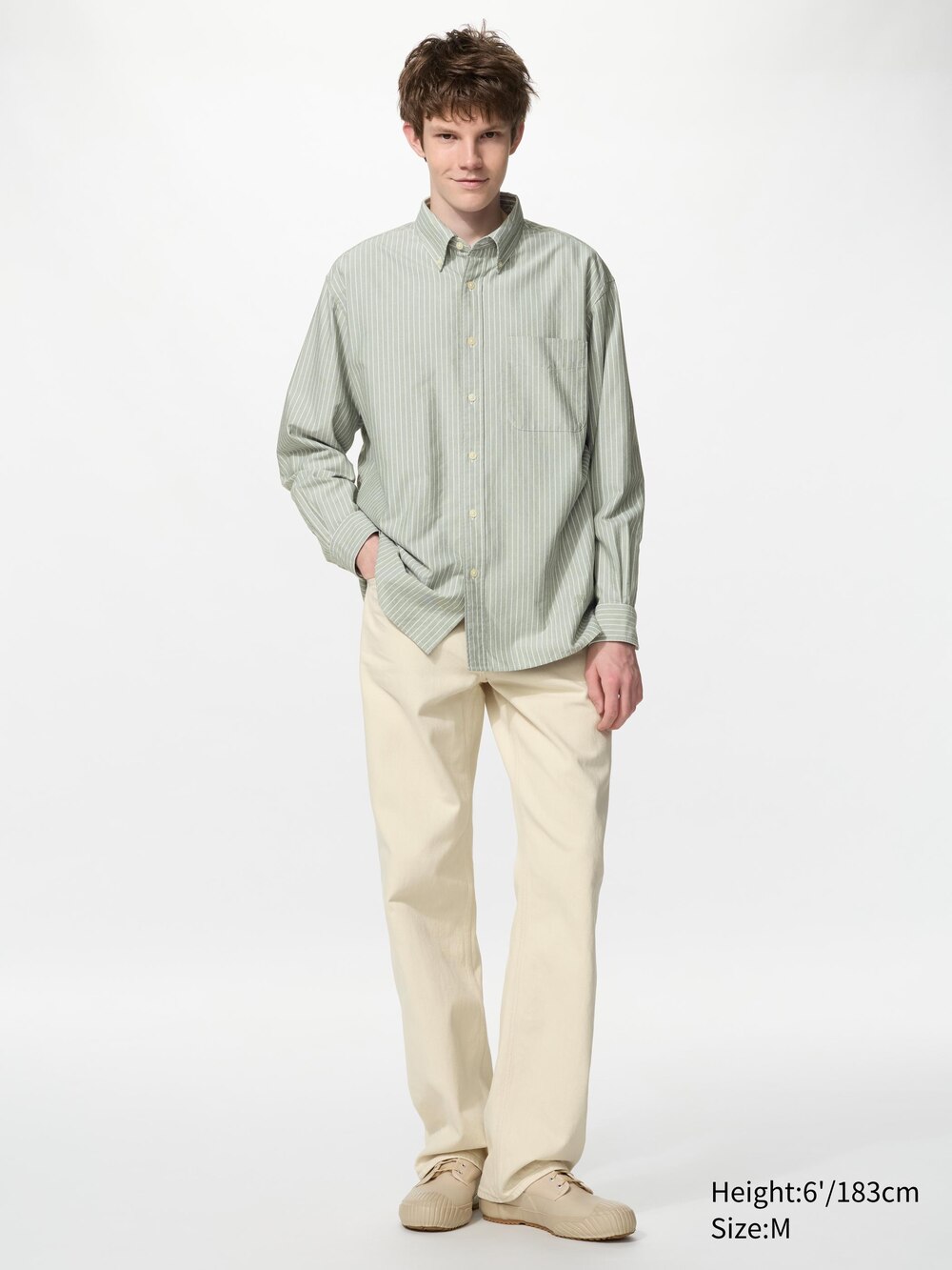 Uniqlo Oxford Oversized Shirt | Striped — фото 2