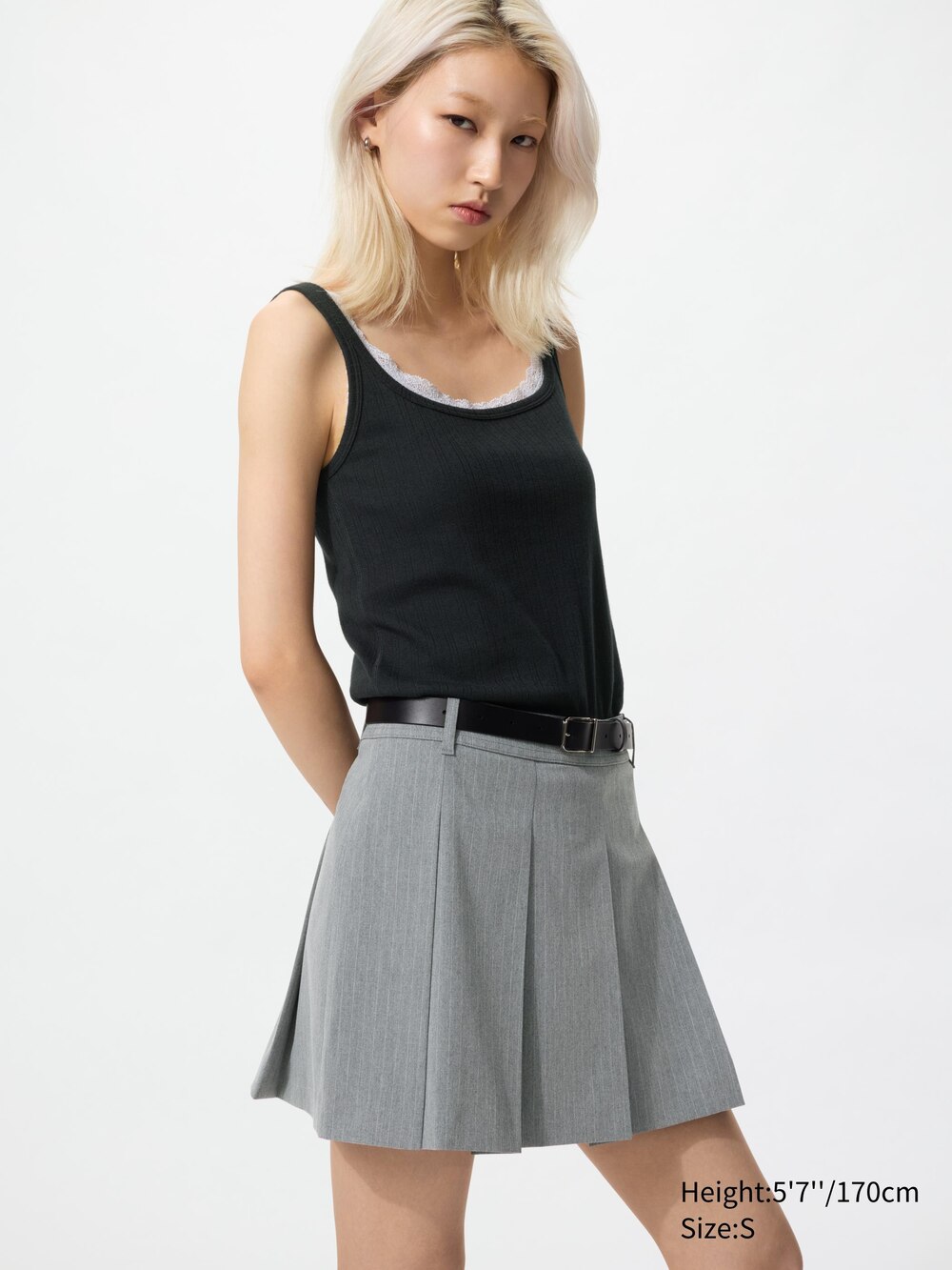 Uniqlo Pleated Skort | Stripe