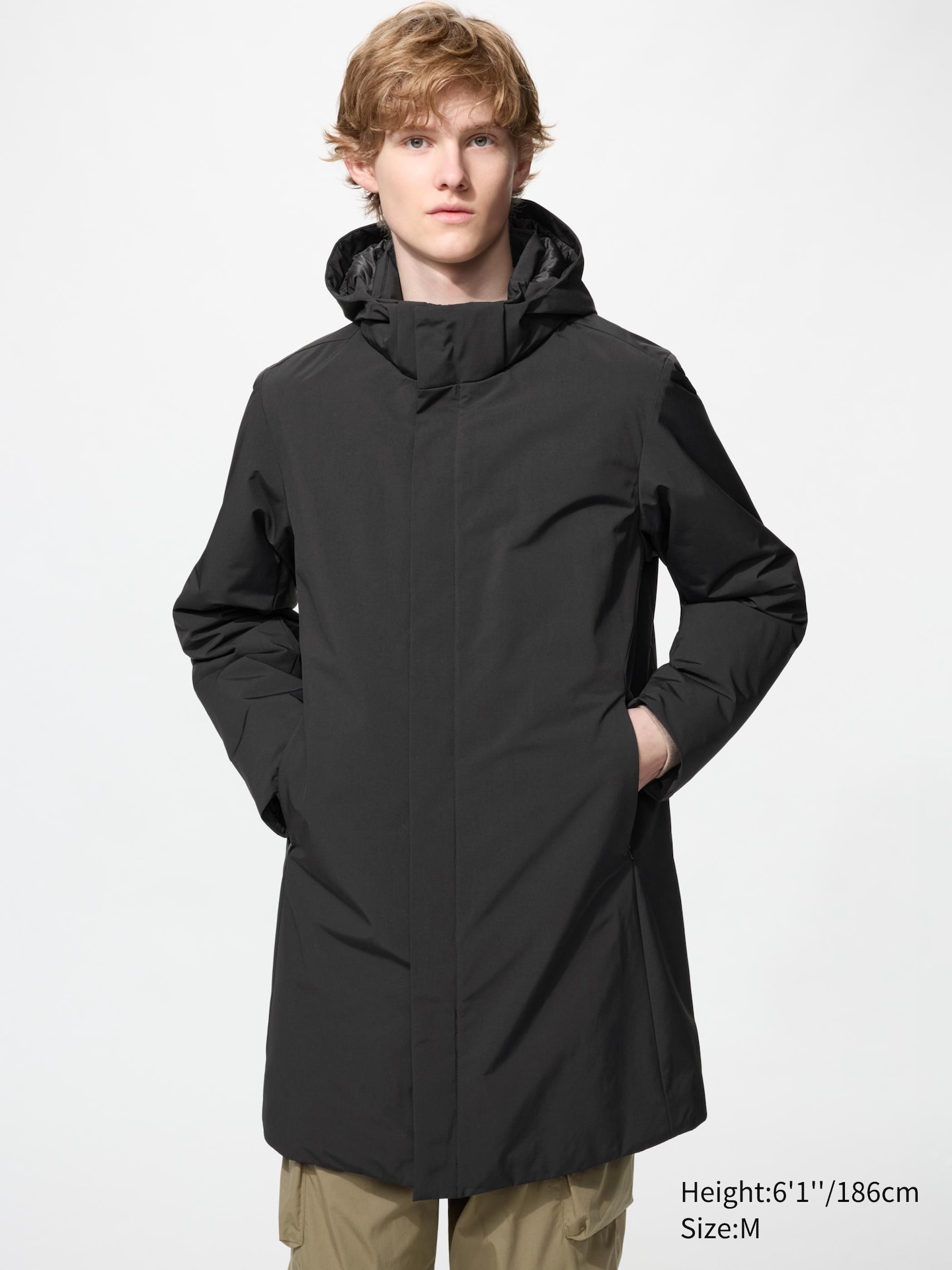 Мужское пальто Uniqlo Hybrid Down Coat, цвет: Чёрный — фото 3