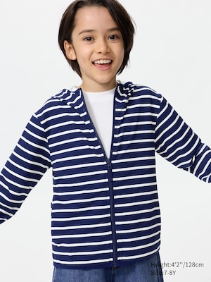 AIRism UV Protection Full Zip Hoodie | Striped