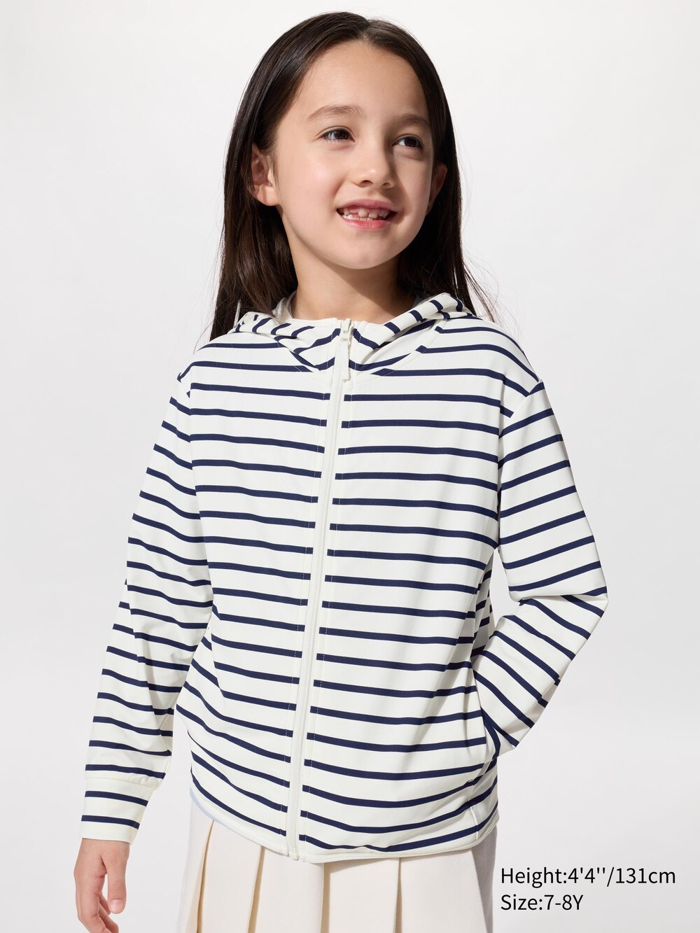 Uniqlo AIRism UV Protection Full Zip Hoodie | Striped — фото 2