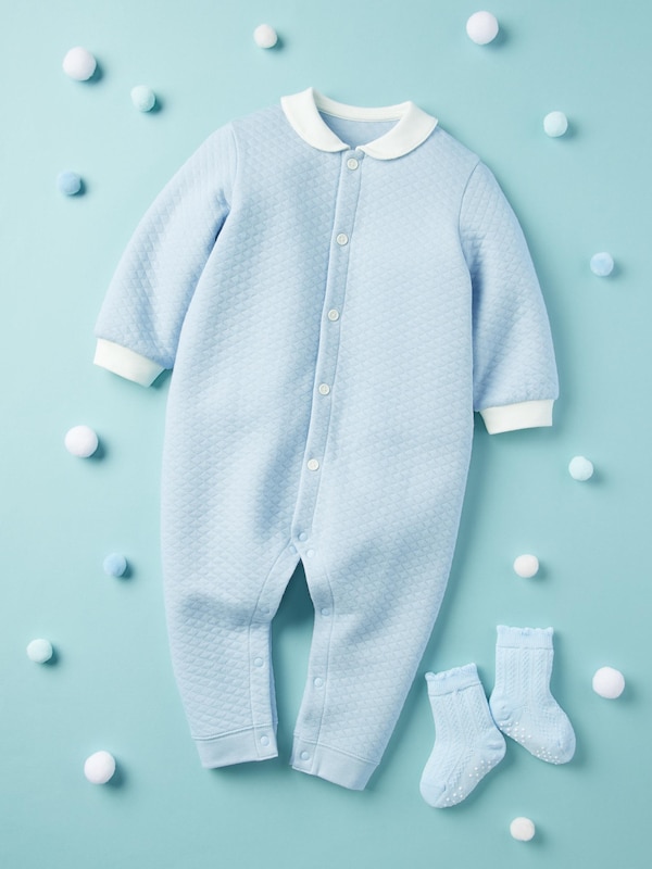 Baby Quilted One Piece Outfit | Long Sleeve | Collar