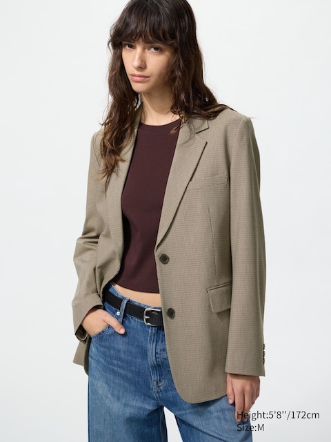Женские куртки Uniqlo Relaxed Tailored Jacket Pattern