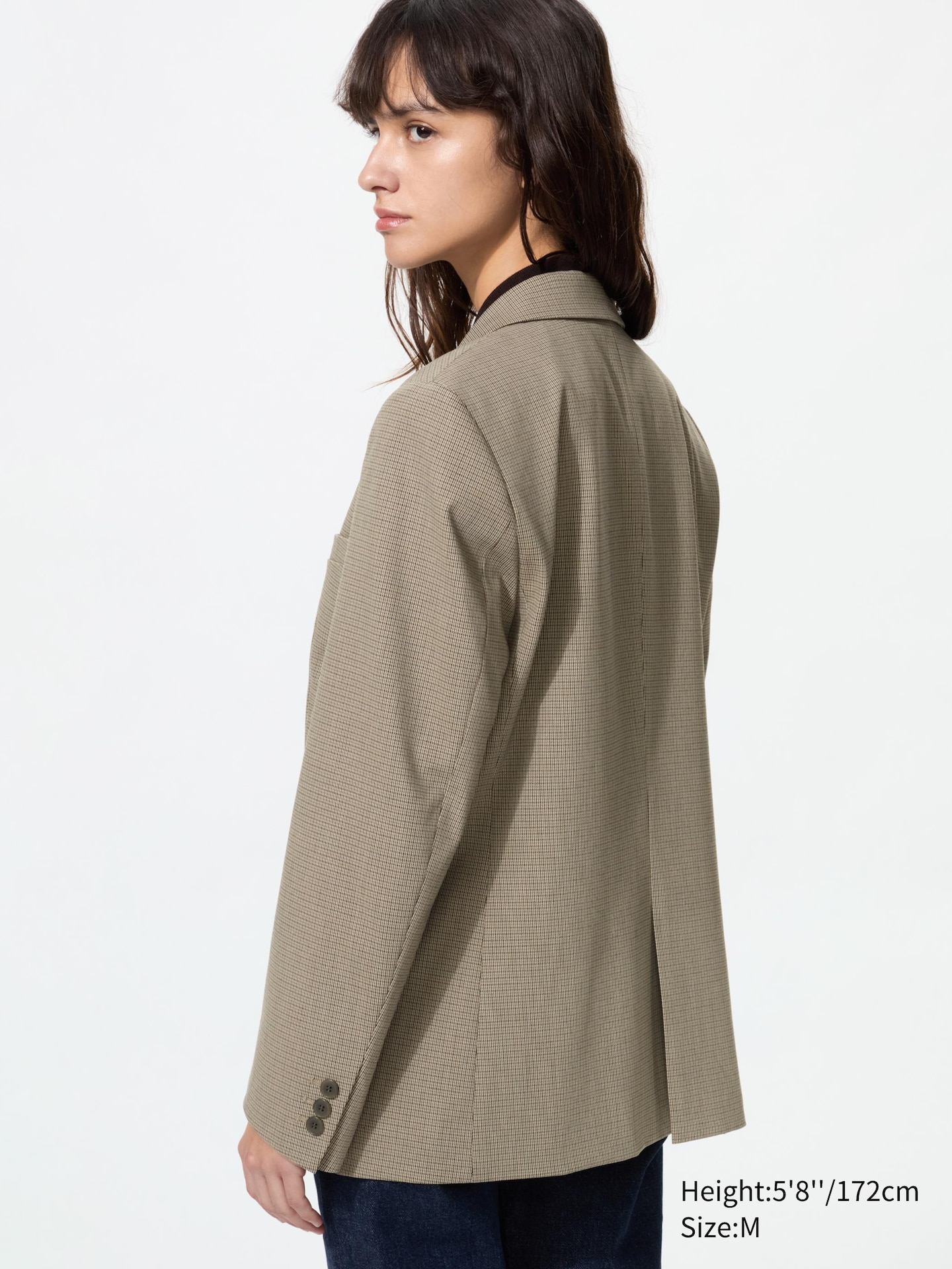 Женская куртка Uniqlo Relaxed Tailored Jacket Pattern, цвет: Коричневый — фото 3