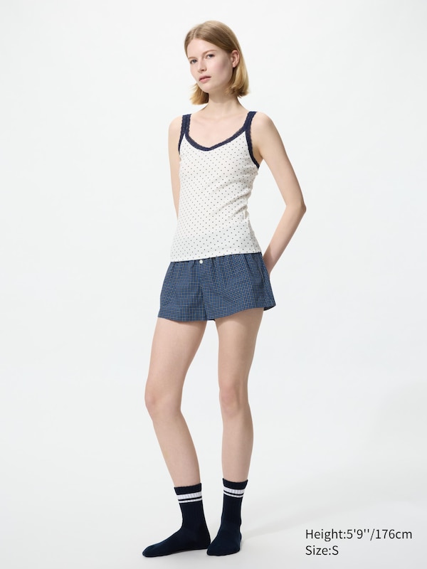 Ribbed Lace V-Neck Camisole