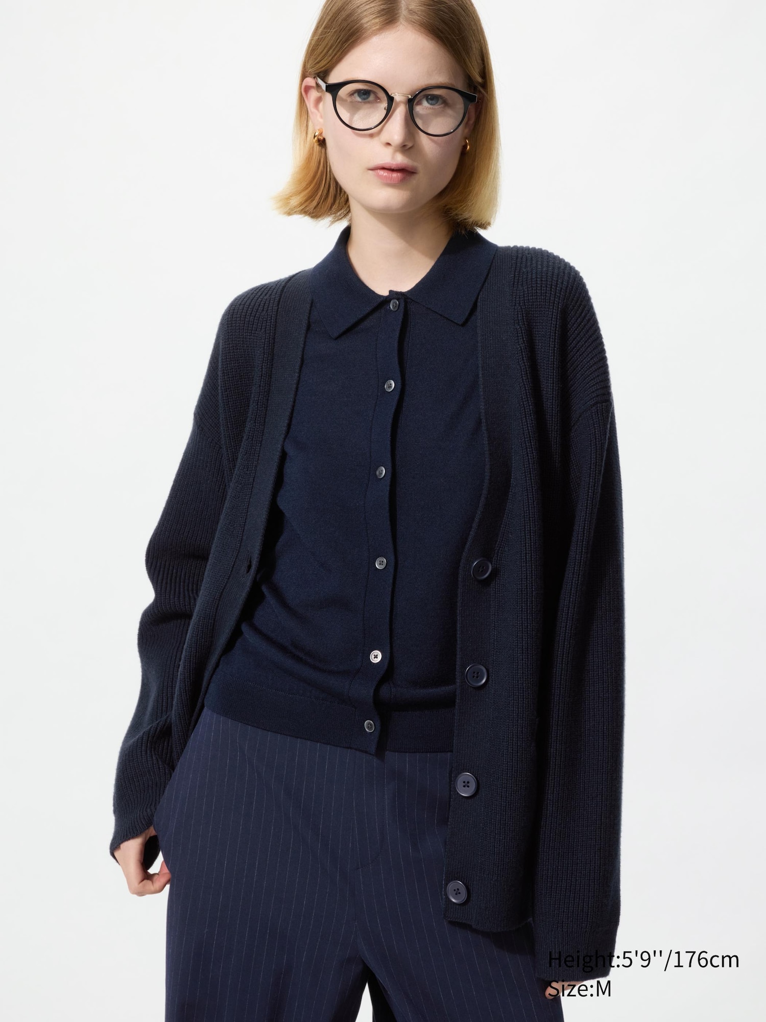 Relaxed V-Neck Cardigan - thumbnail 5