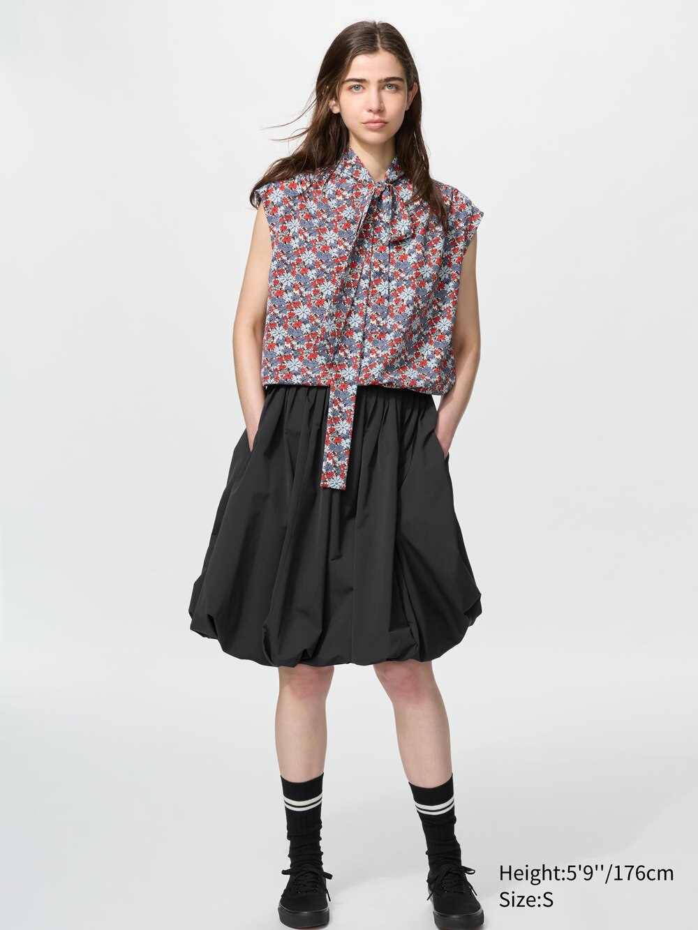 Uniqlo Bow Tie Sleeveless Blouse | Print — фото 2