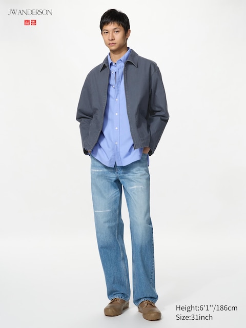 Мужские джинсы Uniqlo Straight Jeans Distressed Tall