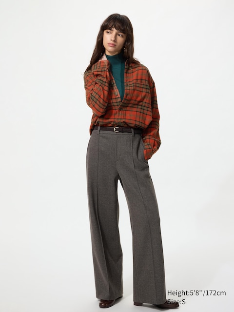 Женские брюки Uniqlo Brushed Jersey Wide Pants Herringbone