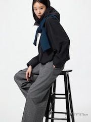 Brushed Jersey Wide Pants | Herringbone | Tall
