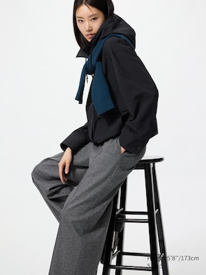 Brushed Jersey Wide Pants | Herringbone | Tall