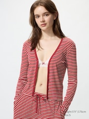 Ribbed V-Neck Cardigan | Stripe