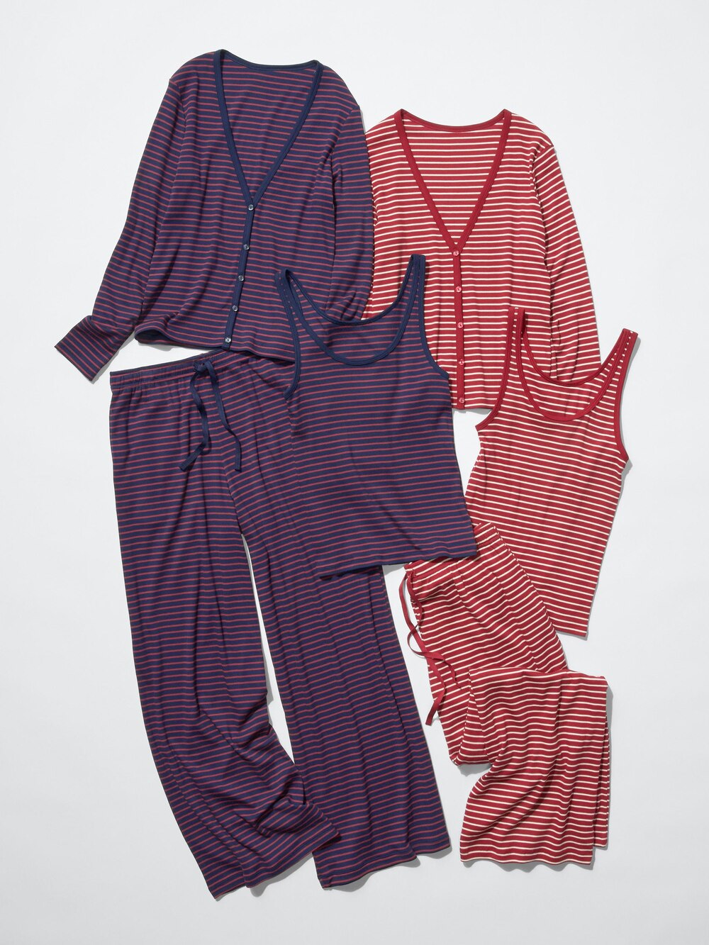 Uniqlo Ribbed V-Neck Cardigan | Stripe — фото 4