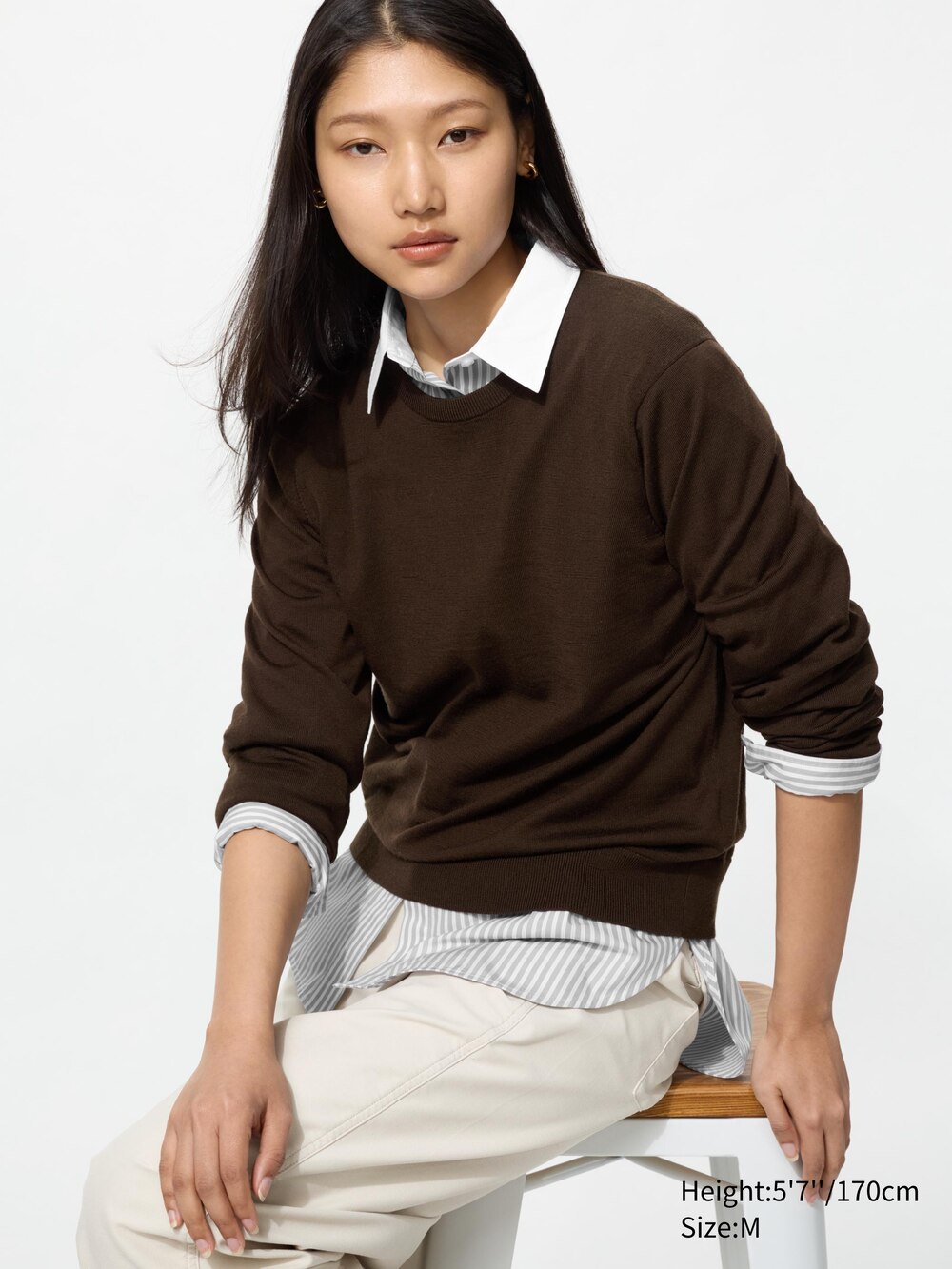 Женские рубашки Uniqlo Cotton Oversized Shirt Striped — фото 4