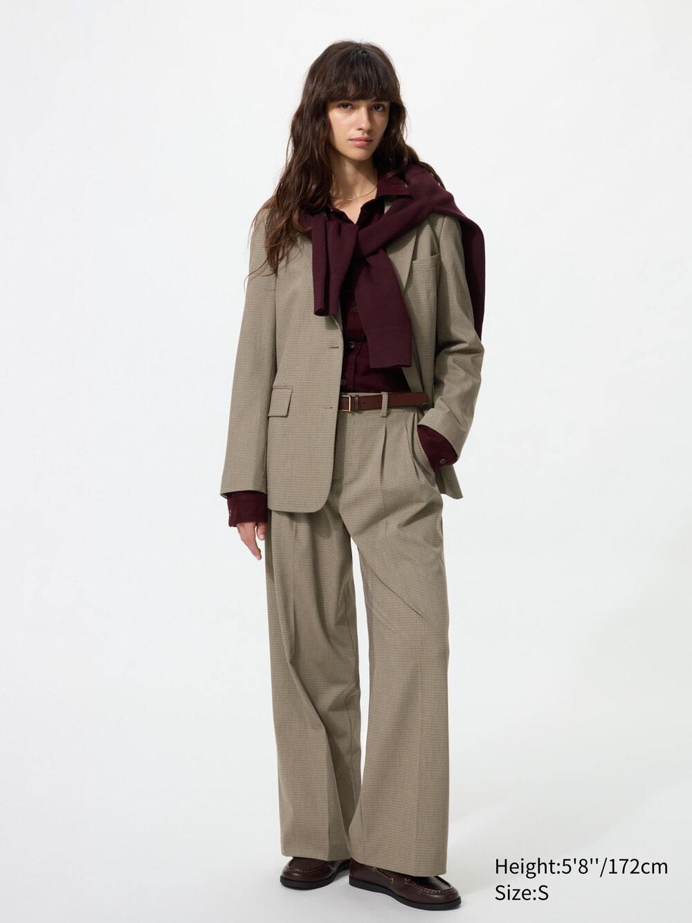 Женские брюки Uniqlo Smart Wide Straight Pants Check — фото 2