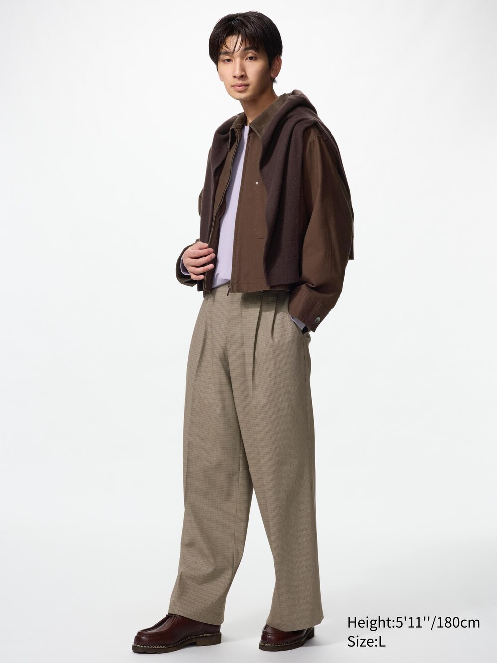 Женские брюки Uniqlo Smart Wide Straight Pants Check — фото 3