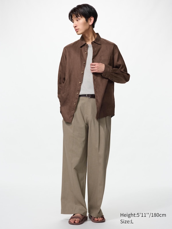 Smart Wide Straight Pants | Check