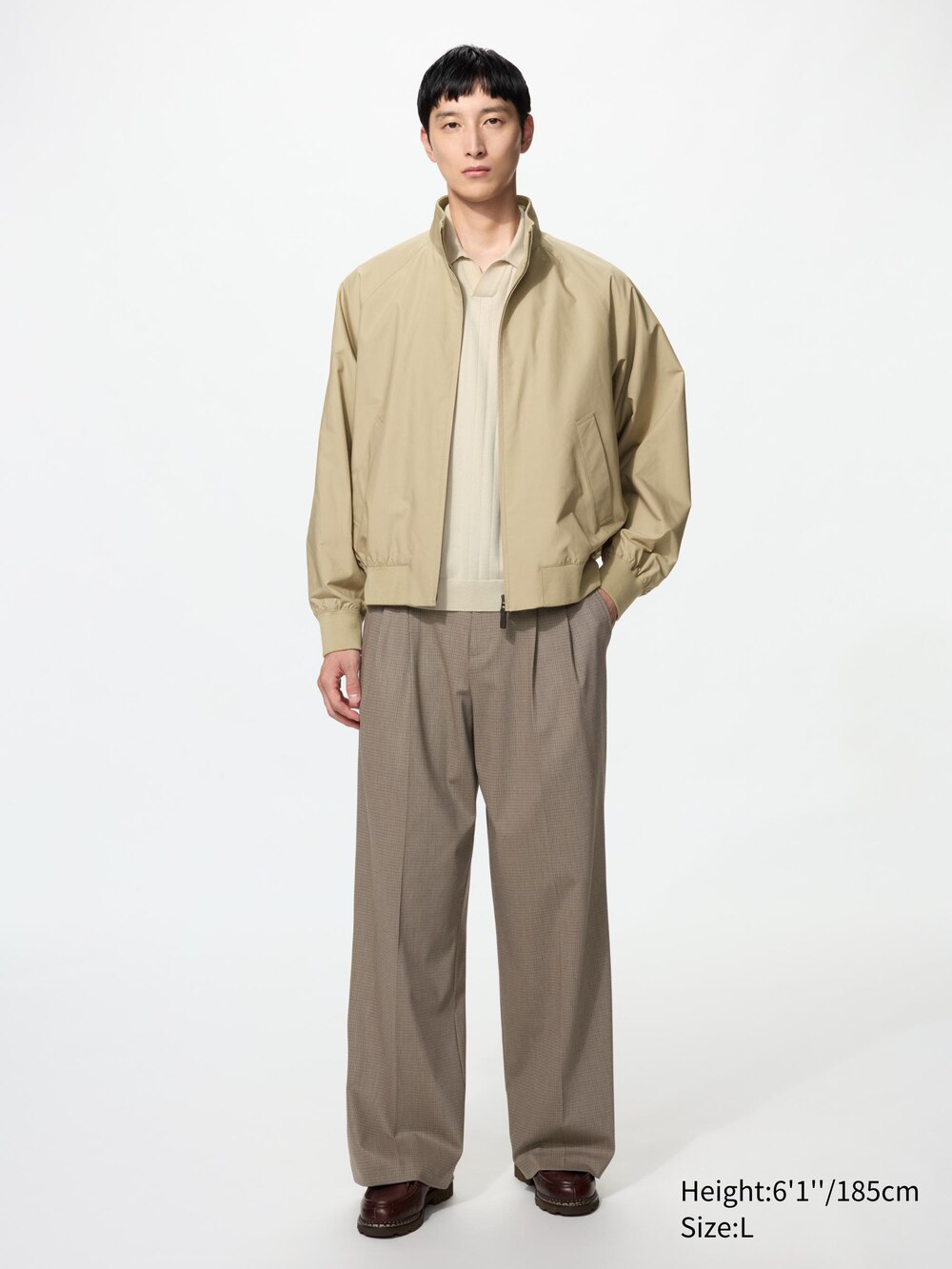 Женские брюки Uniqlo Smart Wide Straight Pants Check Tall — фото 3