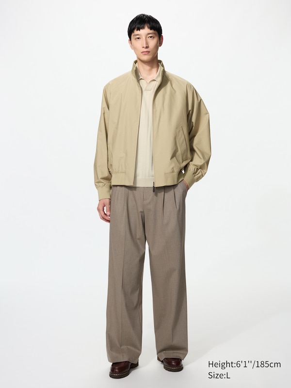 Smart Wide Straight Pants | Check | Tall