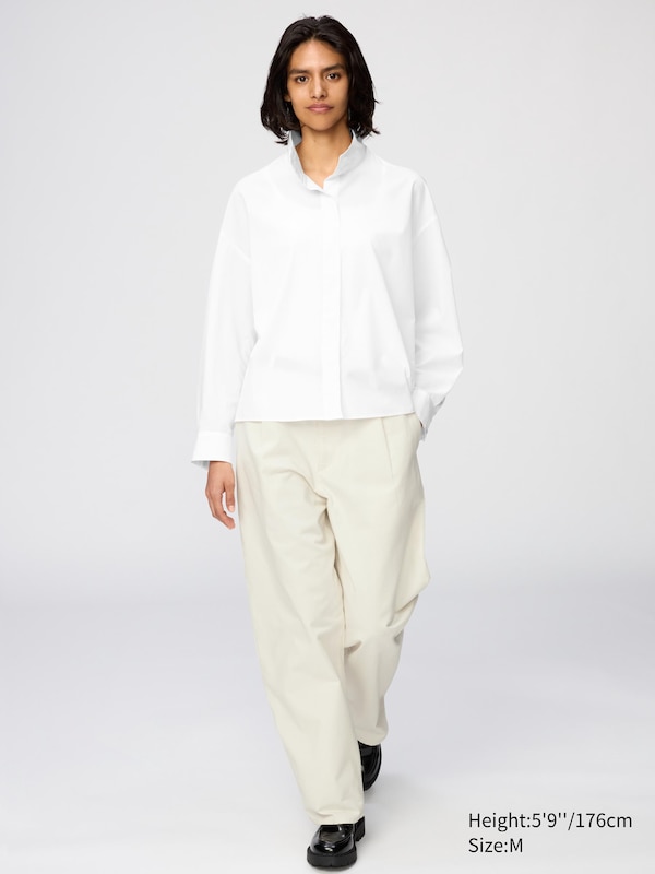Cotton Stand Collar Shirt