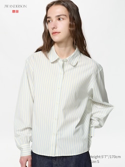 Cotton Volume Sleeve Shirt | Striped