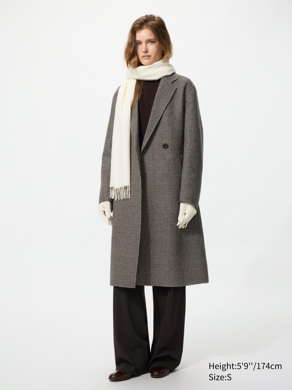 Женские куртки Uniqlo Double Face Relaxed Long Coat Pattern — фото 2