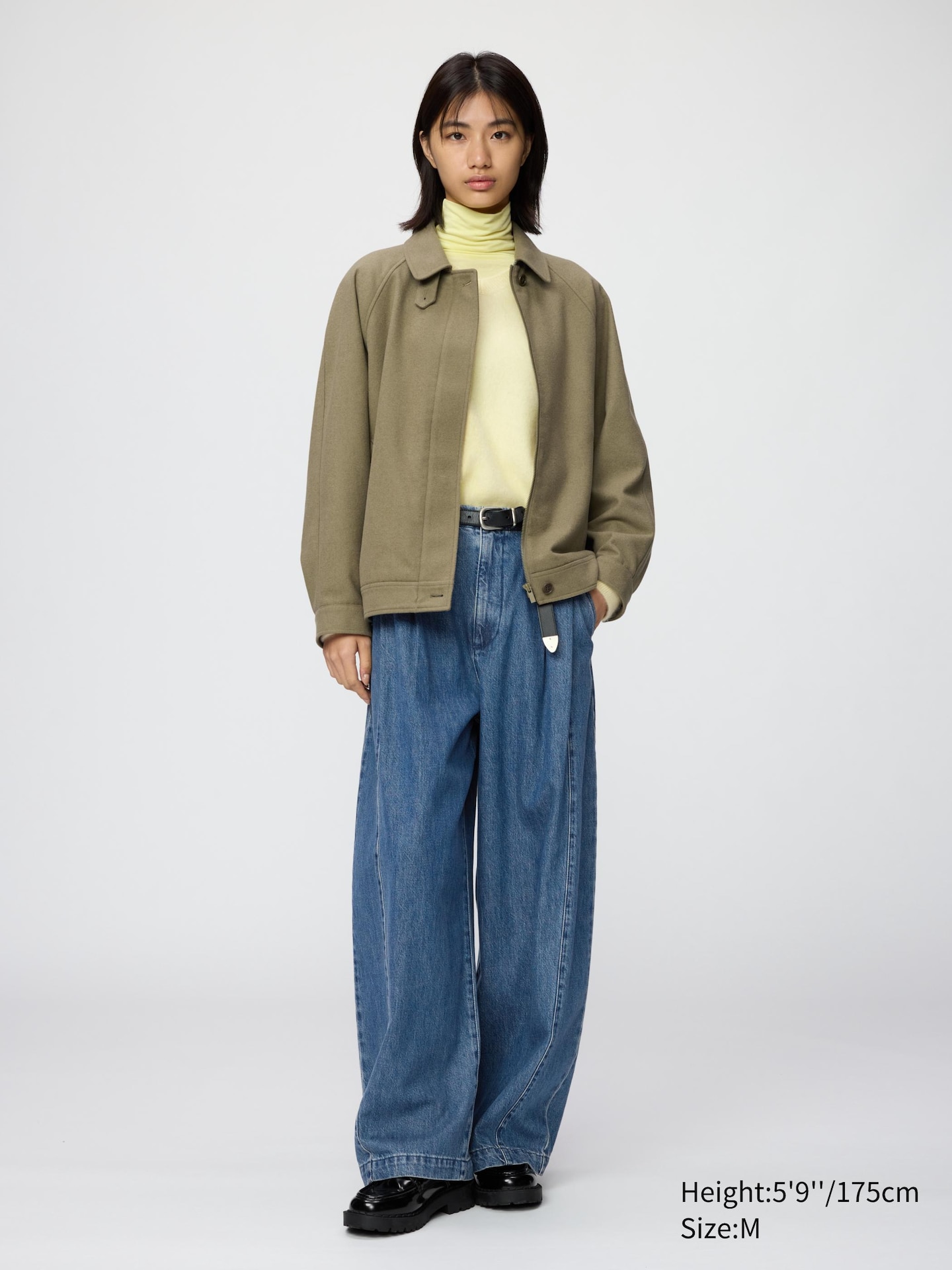 Куртка Uniqlo Wool Blend Harrington, цвет: Чёрный — фото 2