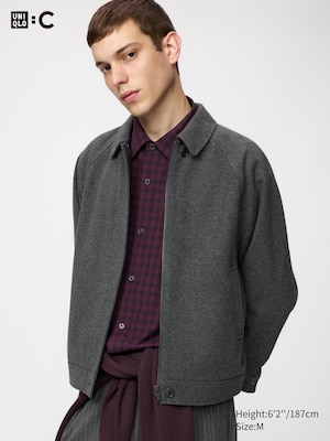 Wool Blend Harrington Jacket