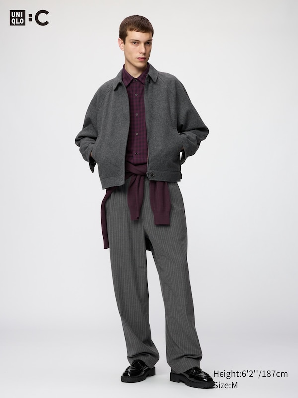 Wool Blend Harrington Jacket