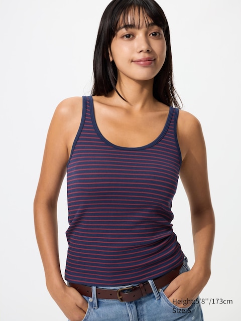 Uniqlo Ribbed Sleeveless Top | Striped