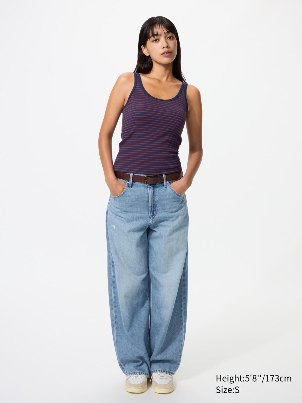 Uniqlo Ribbed Sleeveless Top | Striped — фото 2
