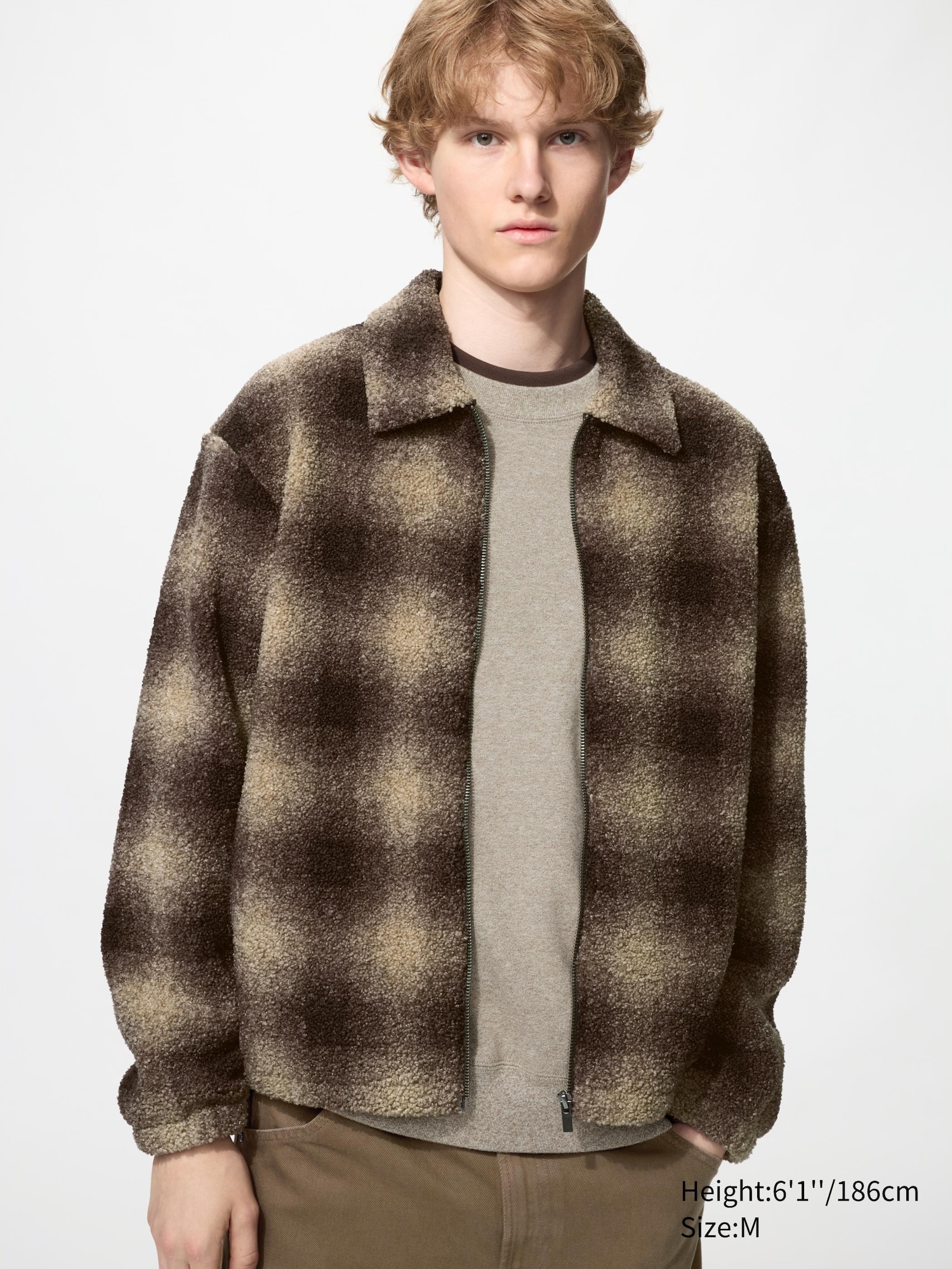 Pile Lined Fleece Blouson | Print
