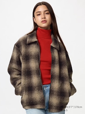 Pile Lined Fleece Blouson | Print