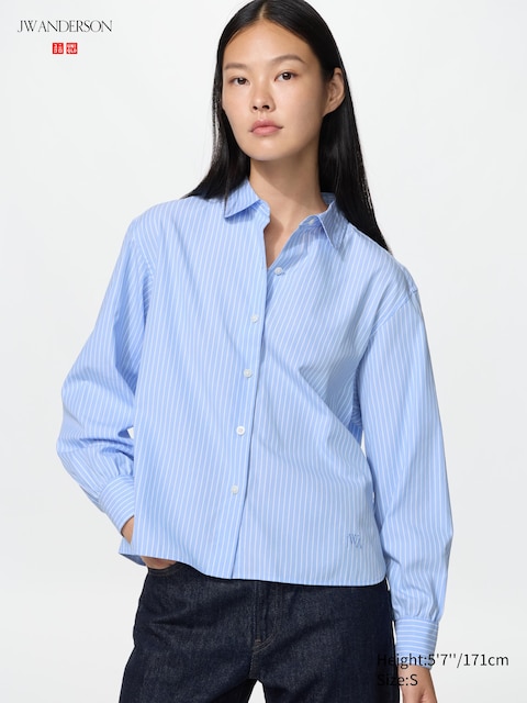 Uniqlo Cotton Volume Sleeve Shirt | Striped