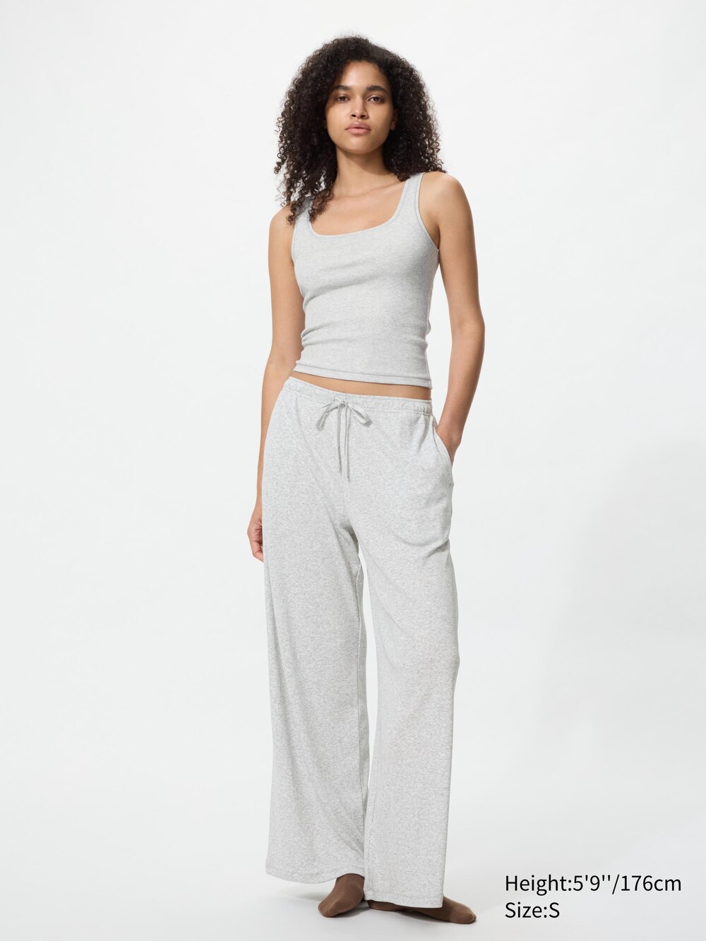 Uniqlo Ribbed Wide Easy Pants | Tall — фото 2