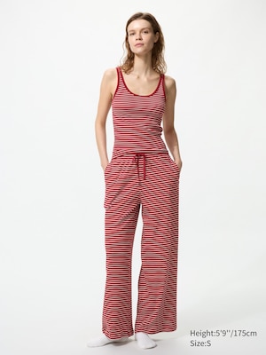 Ribbed Wide Easy Pants | Stripe | Tall
