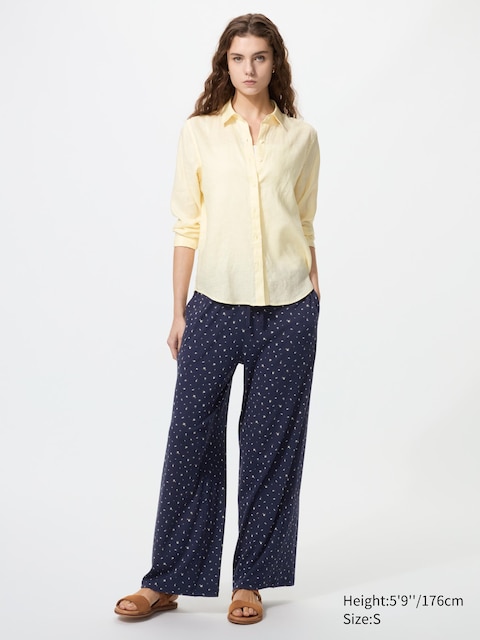 Uniqlo Ribbed Wide Easy Pants | Flower | Tall