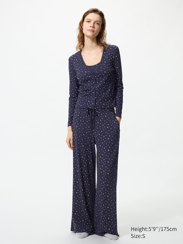 Ribbed Wide Easy Pants | Flower | Tall