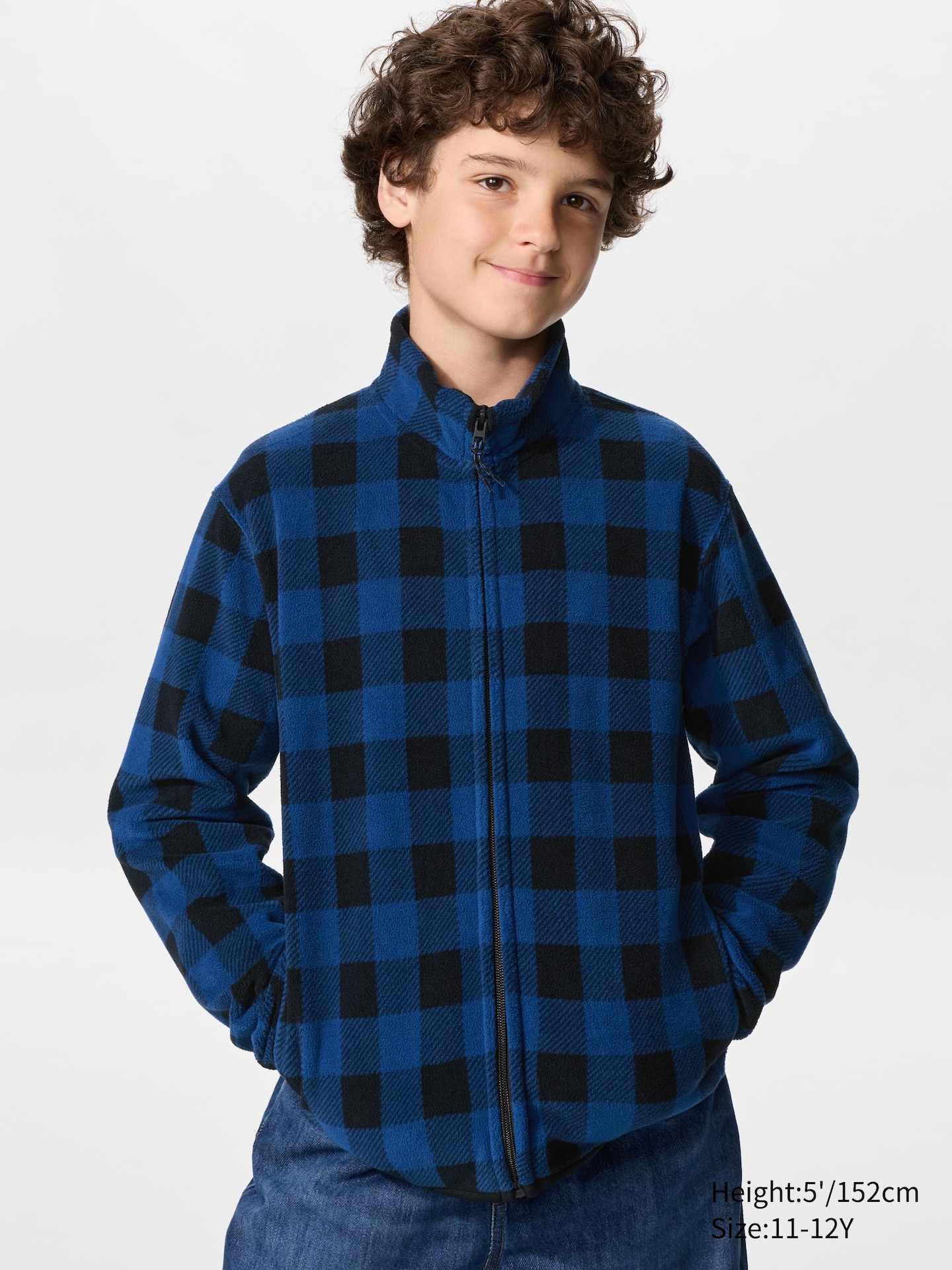 Детская куртка Uniqlo Fleece Full-Zip Jacket Printed, цвет: Синий — фото 1