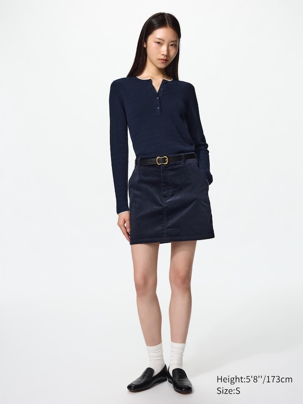 Merino Blend Henley Neck Sweater