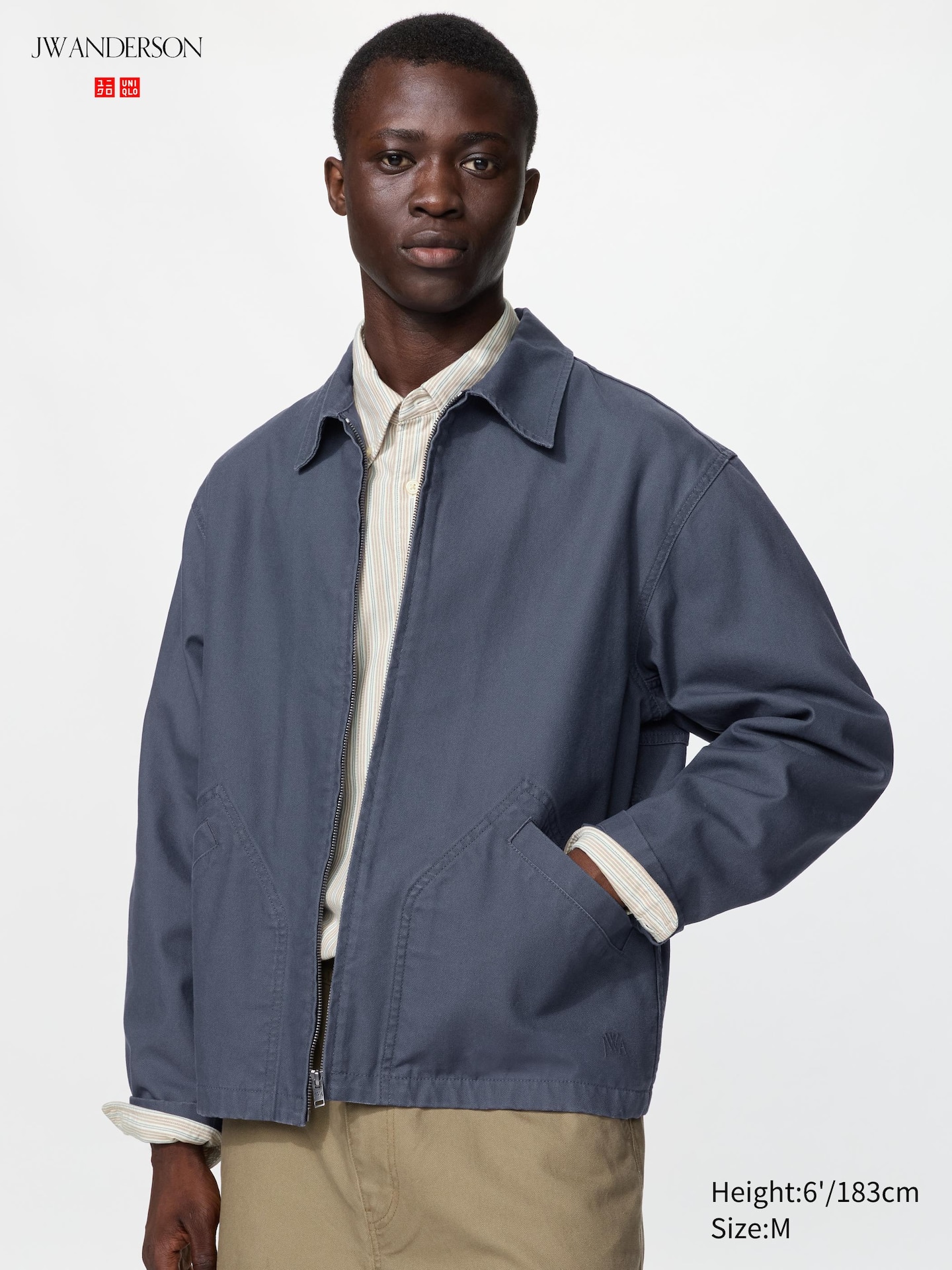 Куртка-блузон Uniqlo на молнии, цвет: Синий — фото 1