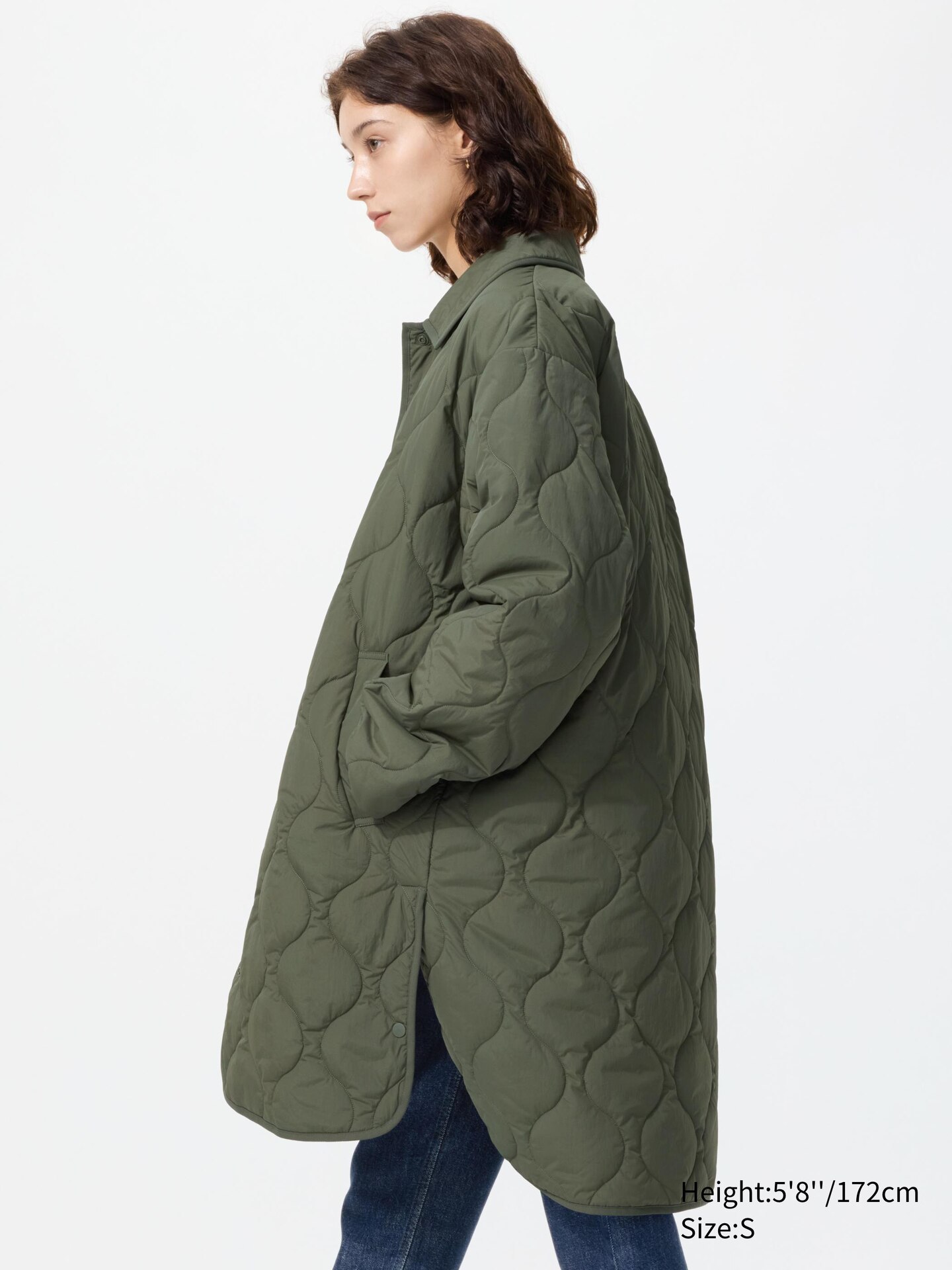 Женское пальто Uniqlo Padded Shirt Coat Relaxed, цвет: Чёрный — фото 3