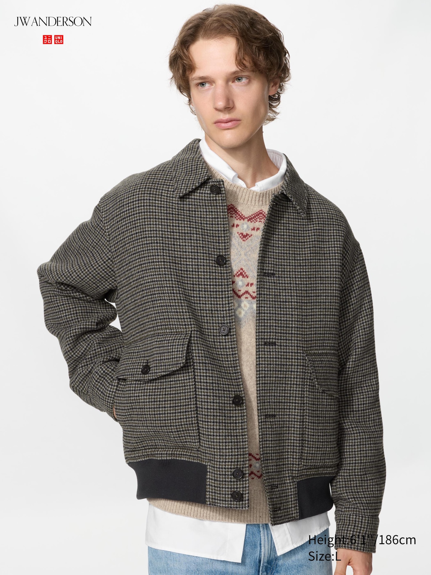 Куртки Uniqlo Short Blouson Pattern, цвет: Коричневый — фото 1