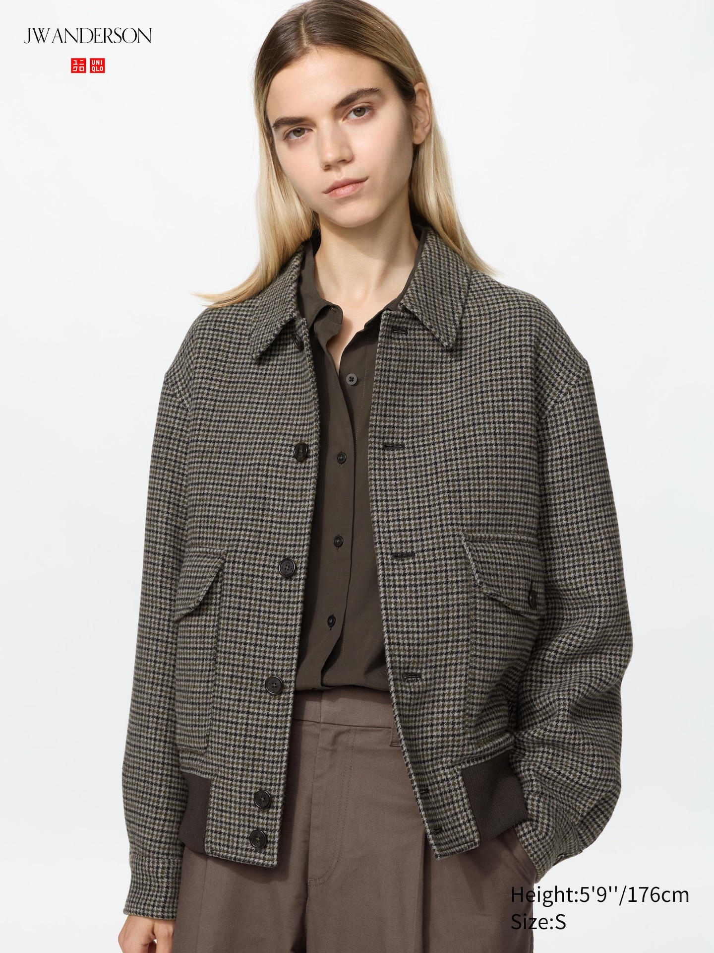 Куртки Uniqlo Short Blouson Pattern, цвет: Коричневый — фото 3