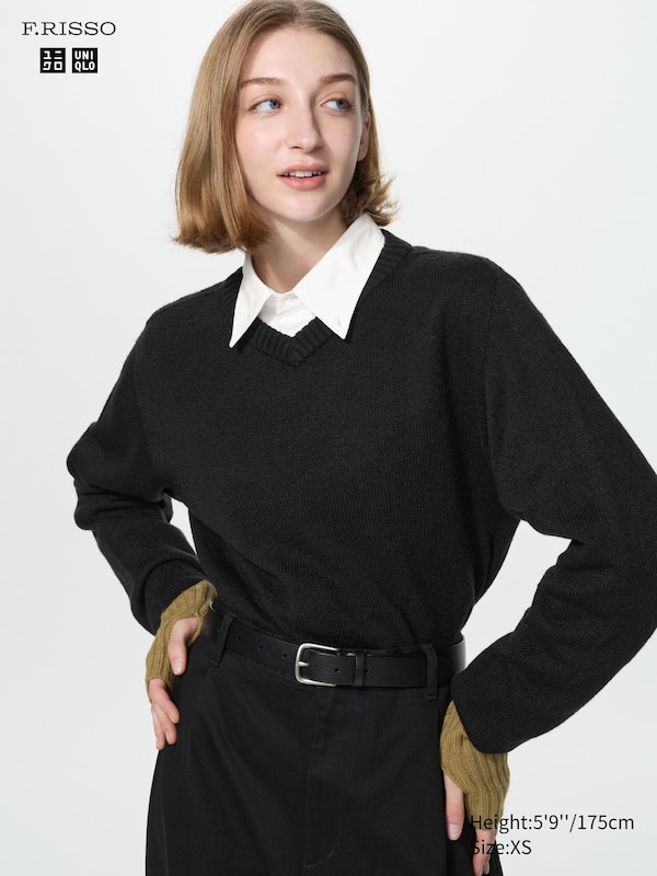 3D Knit V-Neck Sweater