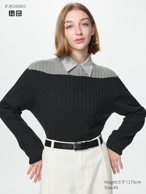 3D Knit Boat Neck Sweater