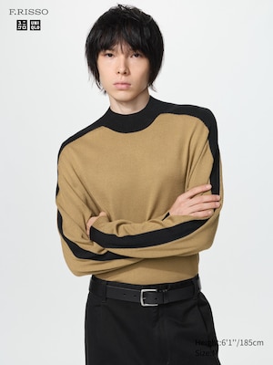 3D Knit Mock Neck Sweater